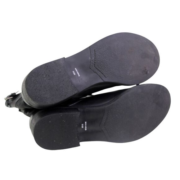 Matisse QUILTED BLACK REAL LEATHER LOW HEEL BELTED PULL ON ANKLE BOOTS Sz 9.5M - Picture 7 of 11